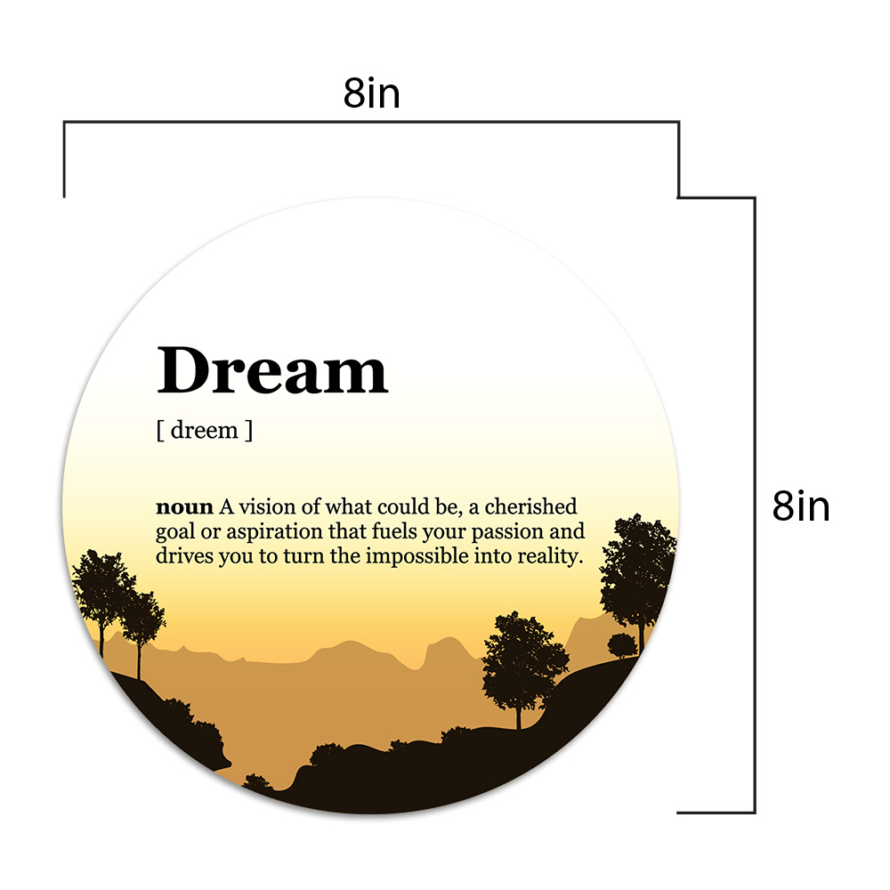 Definitions Designs Inspirational Mouse Pad Circle Yellow Background (8 x 8")