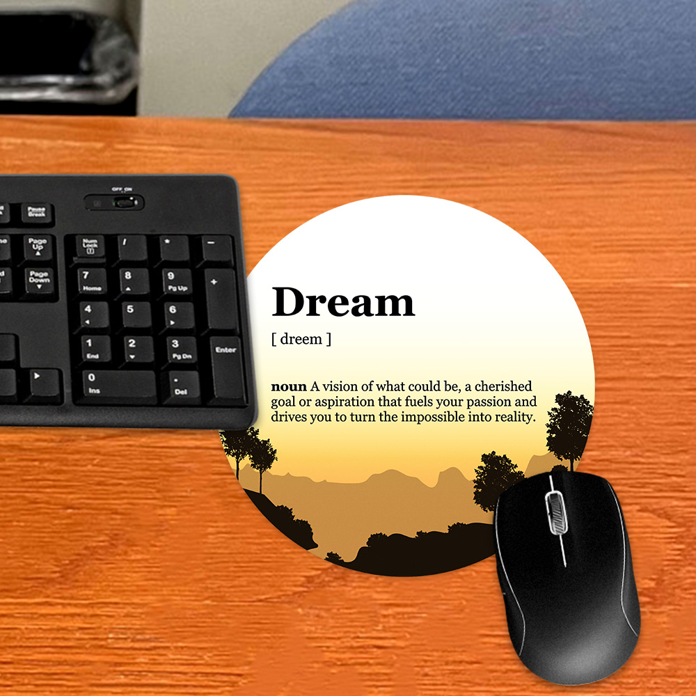 Definitions Designs Inspirational Mouse Pad Circle Yellow Background (8 x 8")