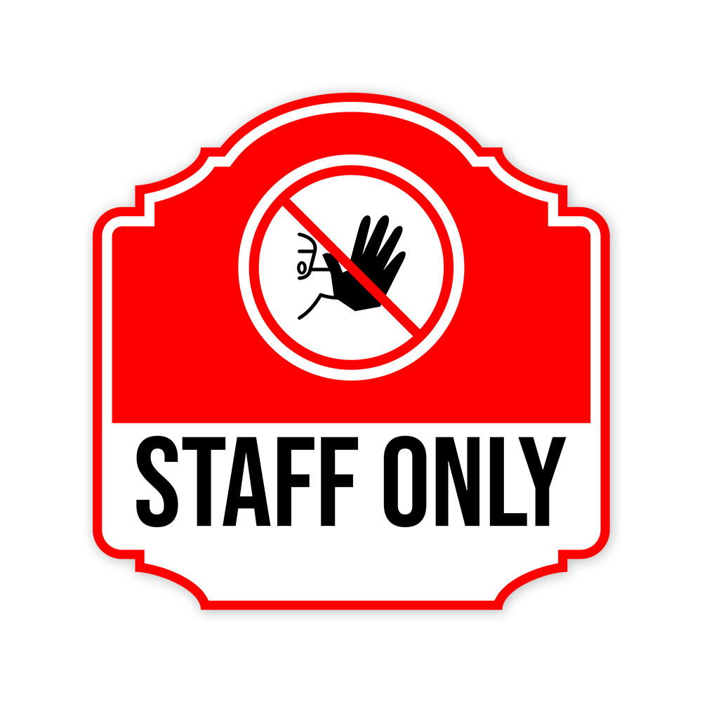 Heritage Plus Staff Only Wall or Door Sign | Workplace Health and Safety Signage