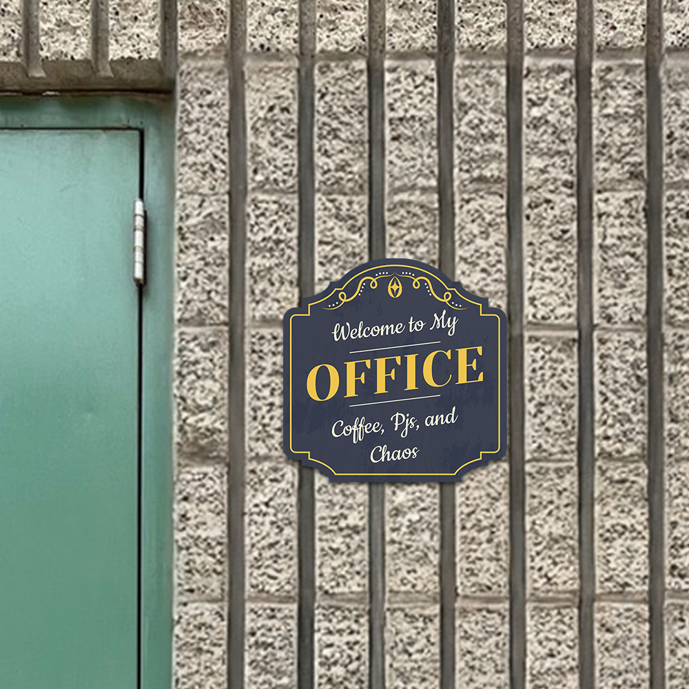 Heritage Plus Welcome to My Office: Coffee, PJs, and Chaos Wall or Door Sign - Picture 15 of 36