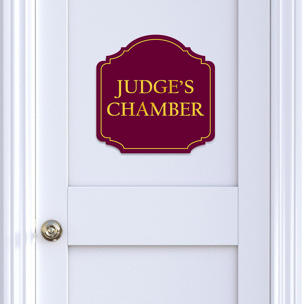 Letrero de pared o puerta de la Cámara de Jueces Heritage Plus | Señalización de sala de audiencias - Imagen 15 de 32