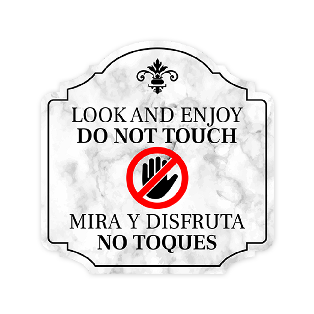 Heritage Plus Look and Enjoy Do Not Touch Wall or Door Sign | Bilingual Signage