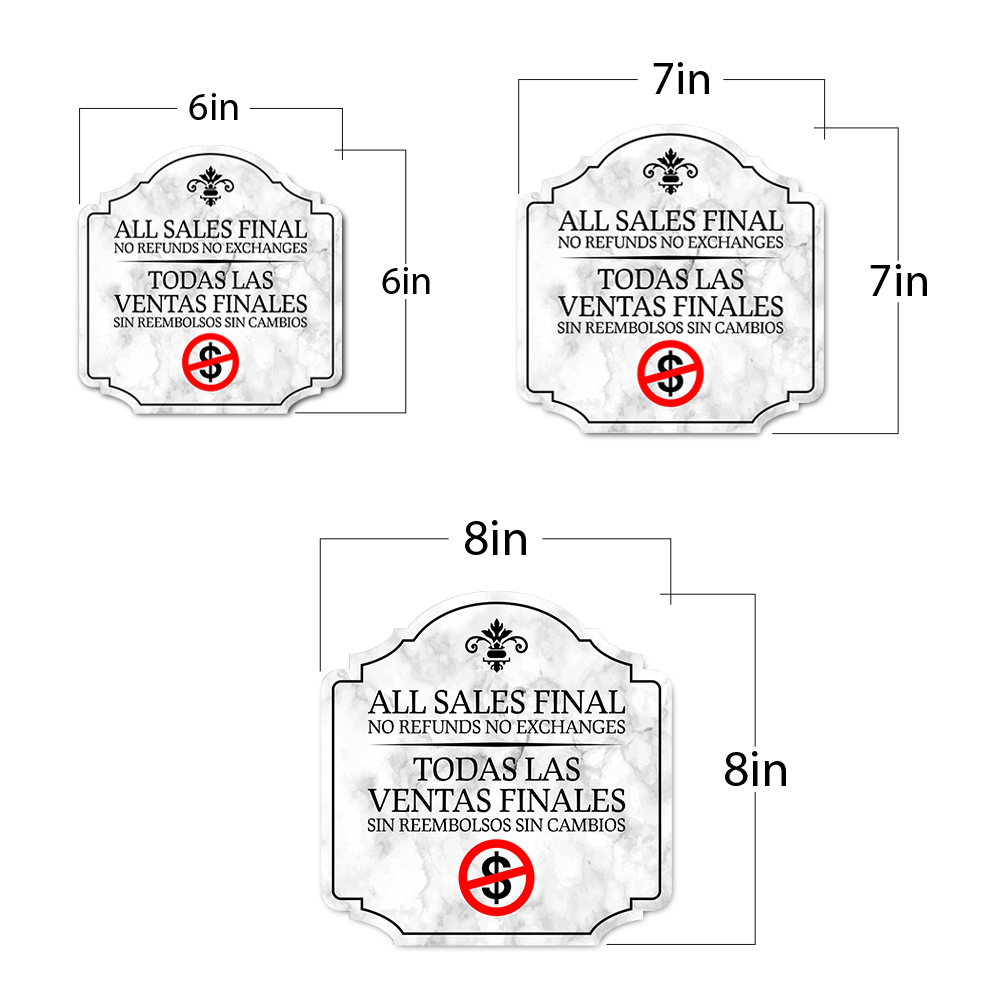 Heritage Plus All Sales Final No Refunds No Exchanges Sign | Bilingual - Picture 30 of 32