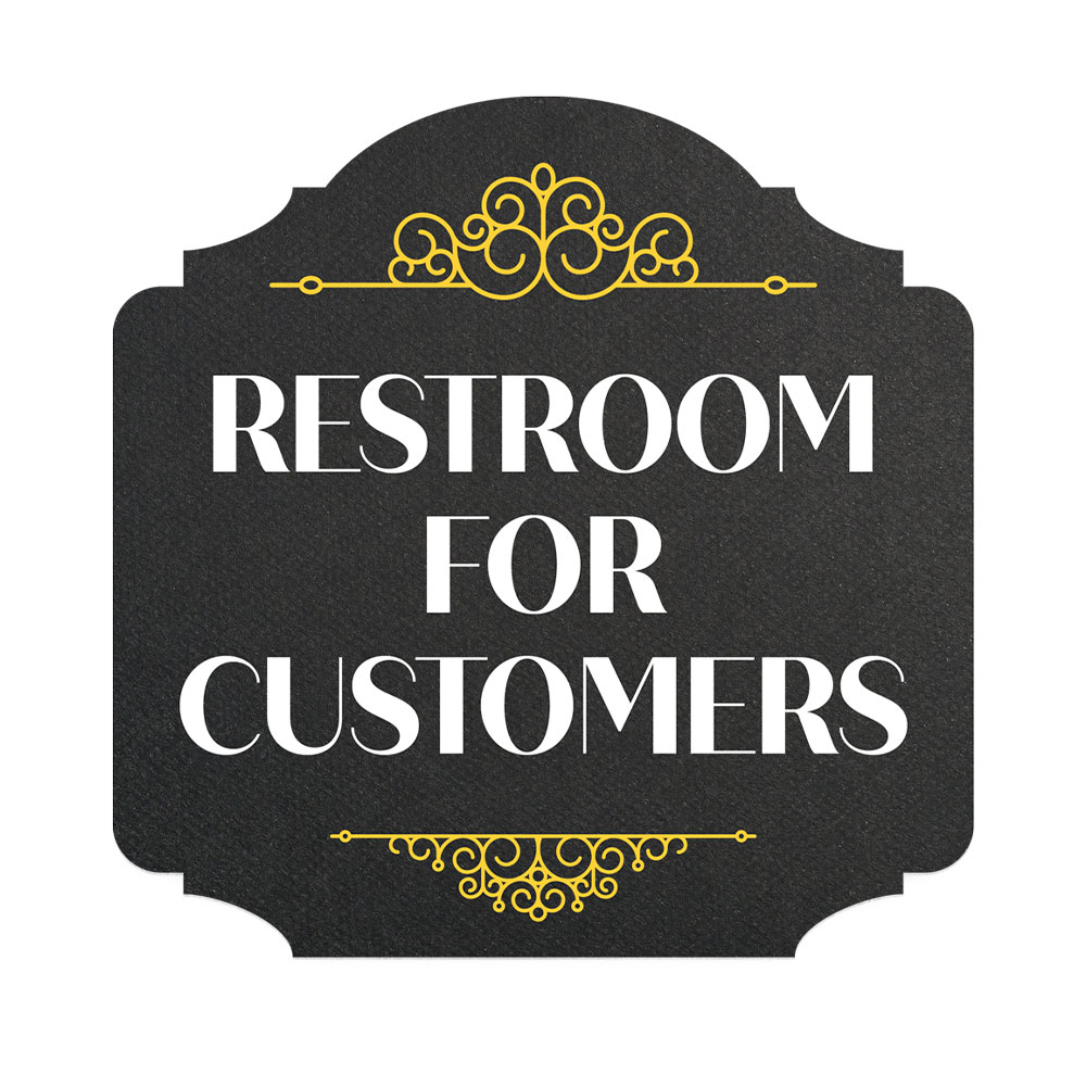 Heritage Plus Restroom For Customers Wall or Door Sign | Office & Shop