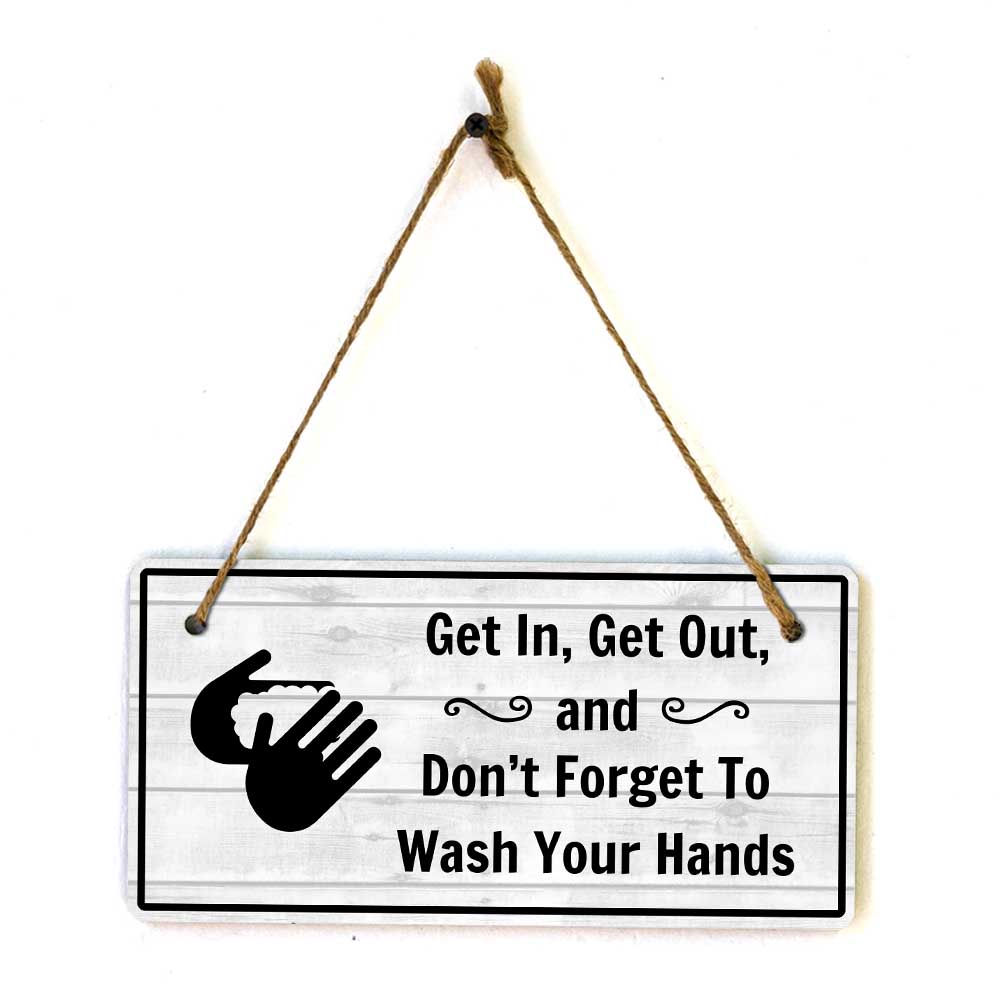 Signs ByLITA Funny Bathroom Signage 5×10 Hanging Plus Wall or Door Sign