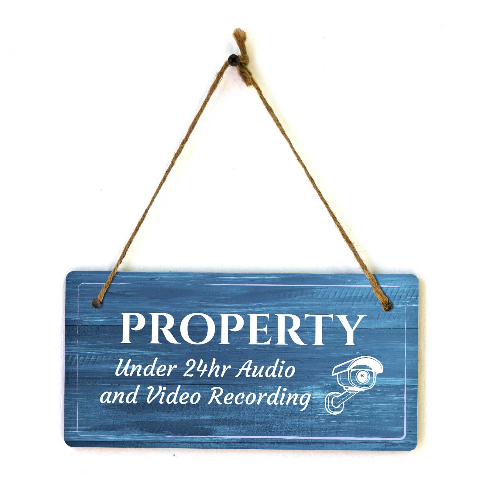 Security & Surveillance | Rustic Dark Blue Wood 5 x 10&Prime; Hanging Signs