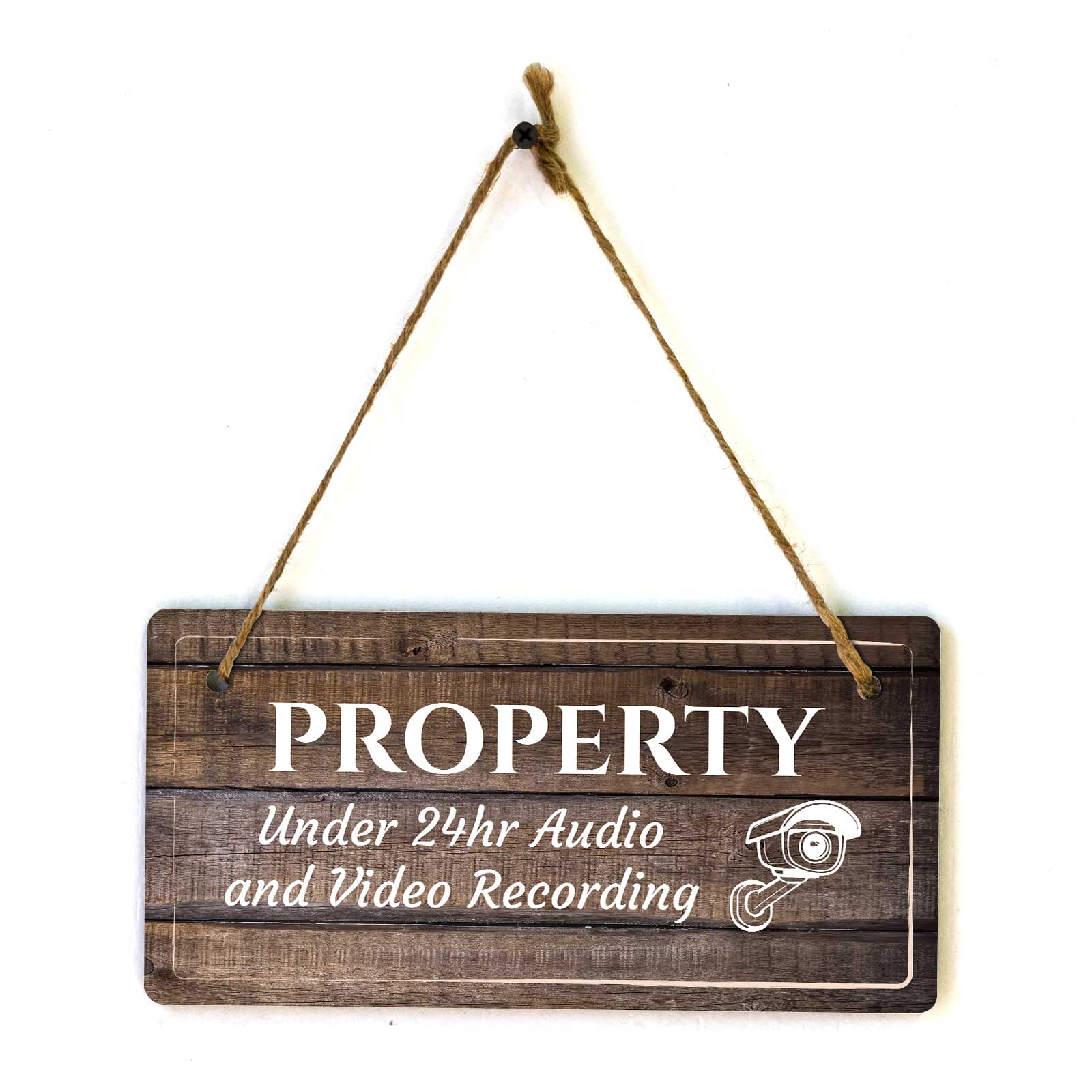 Security & Surveillance | Rustic Dark Wood 5 x 10&Prime; Hanging Signs