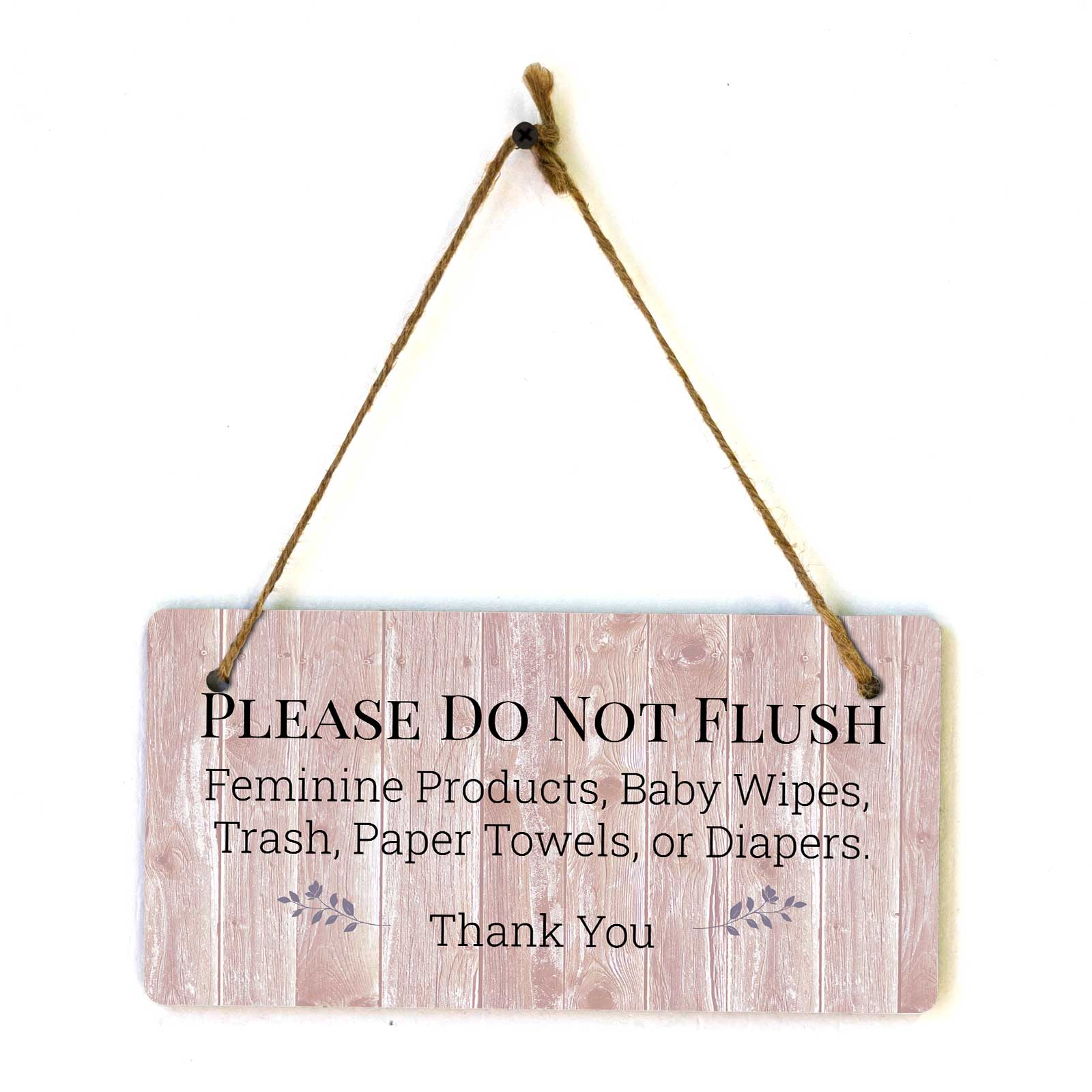 Restroom & Hygiene 5×10 Hanging Wall or Door Signs (Red Wood)