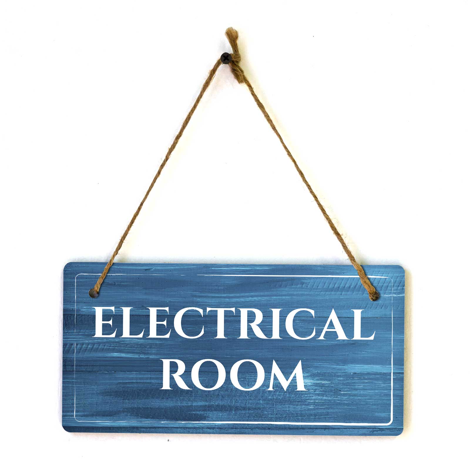 Rooms & Spaces | Rustic Dark Blue Wood 5 x 10″ Hanging Signs