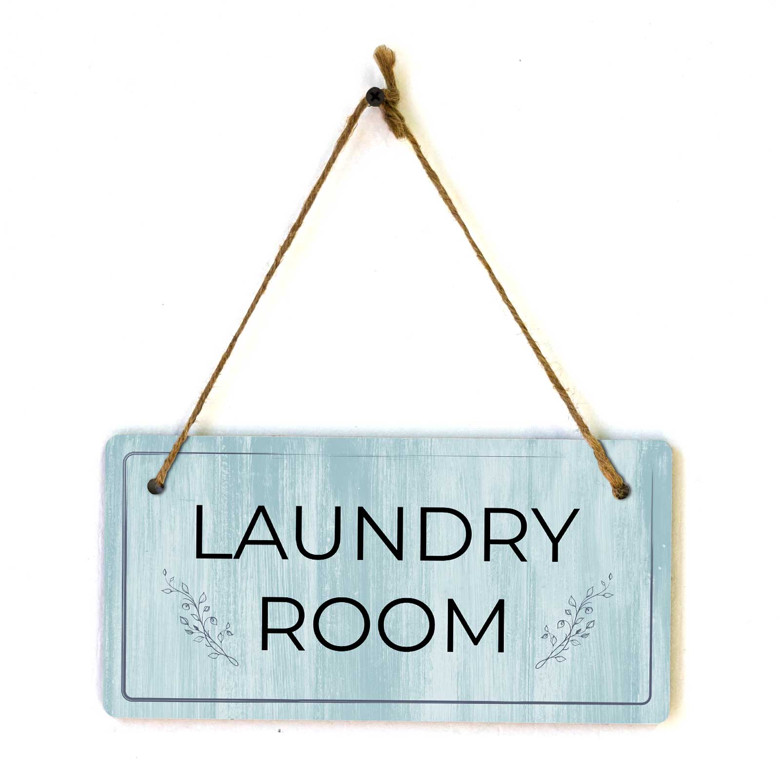 Rooms & Spaces | Rustic Light Blue Wood 5 x 10″ Hanging Signs