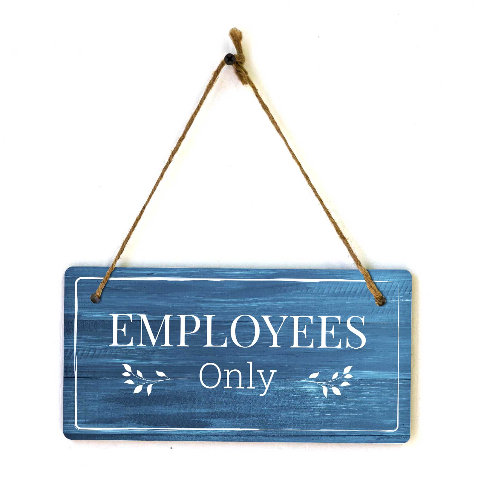 Access & Entry Control | Rustic Dark Blue Wood 5 x 10″ Hanging Signs