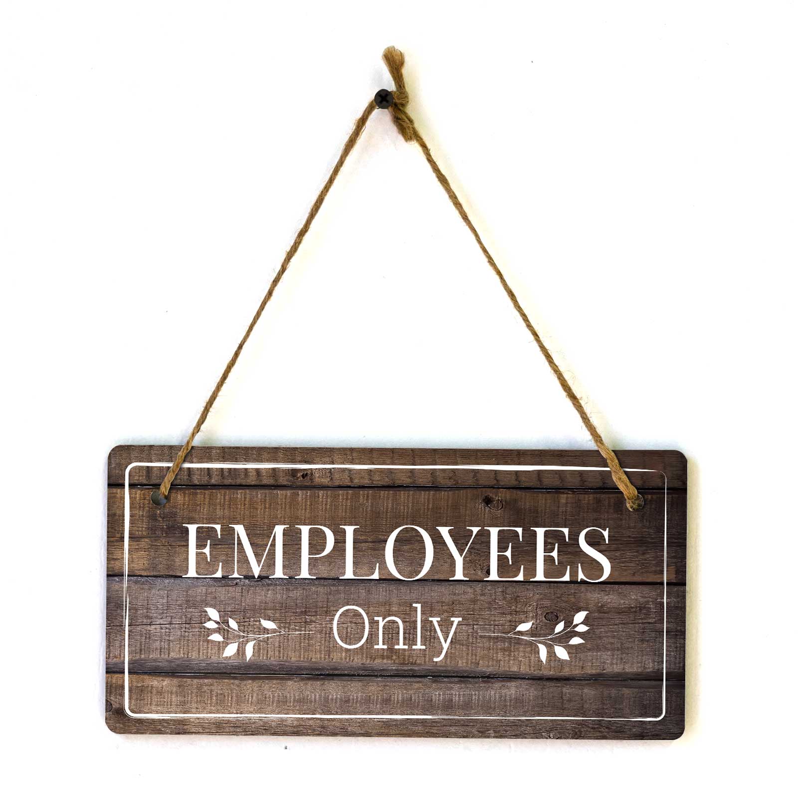 Access & Entry Control | Rustic Dark Wood 5 x 10″ Hanging Signs