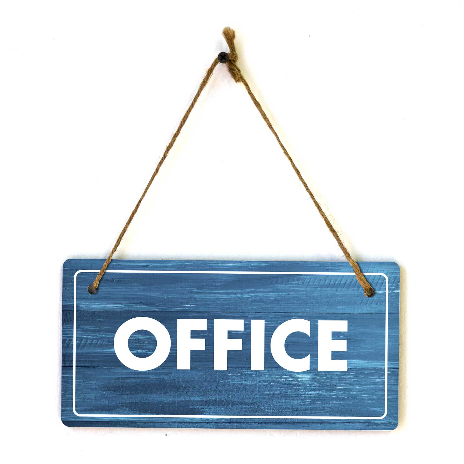 Business Signs | Rustic Dark Blue Wood 5 x 10″ Hanging Signs