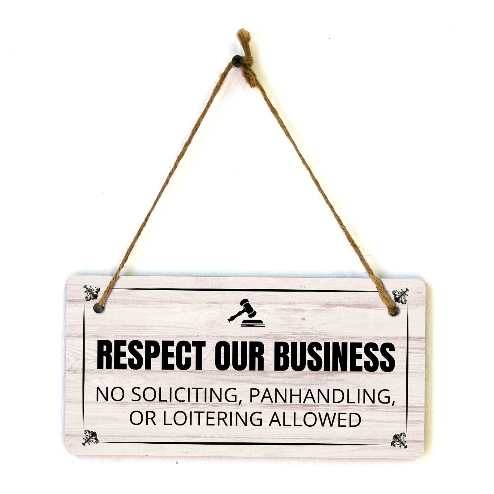 Sales & Solicitation | Rustic Light Wood 5 x 10″ Hanging Signs