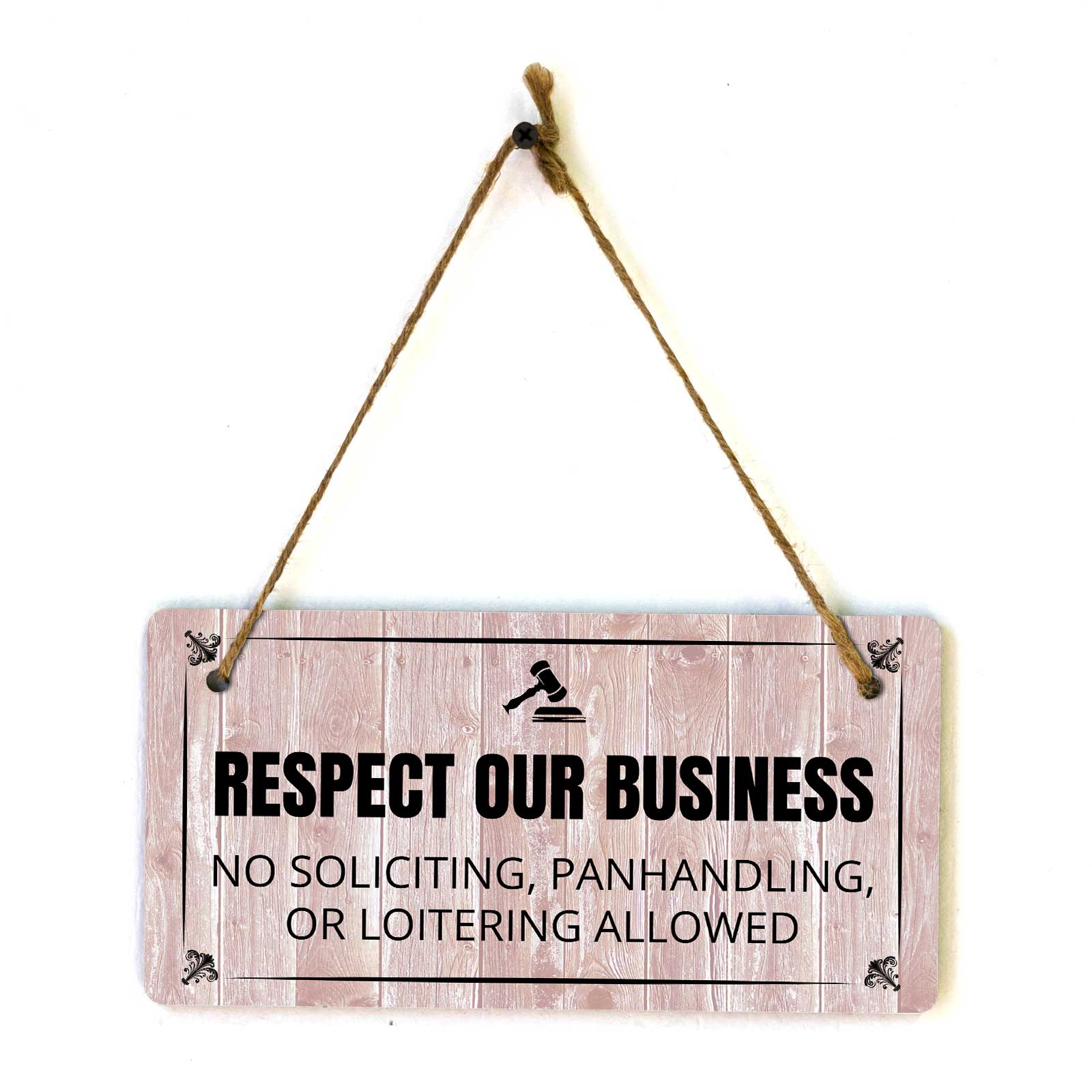 Sales & Solicitation | Rustic Red Wood 5 x 10″ Hanging Signs