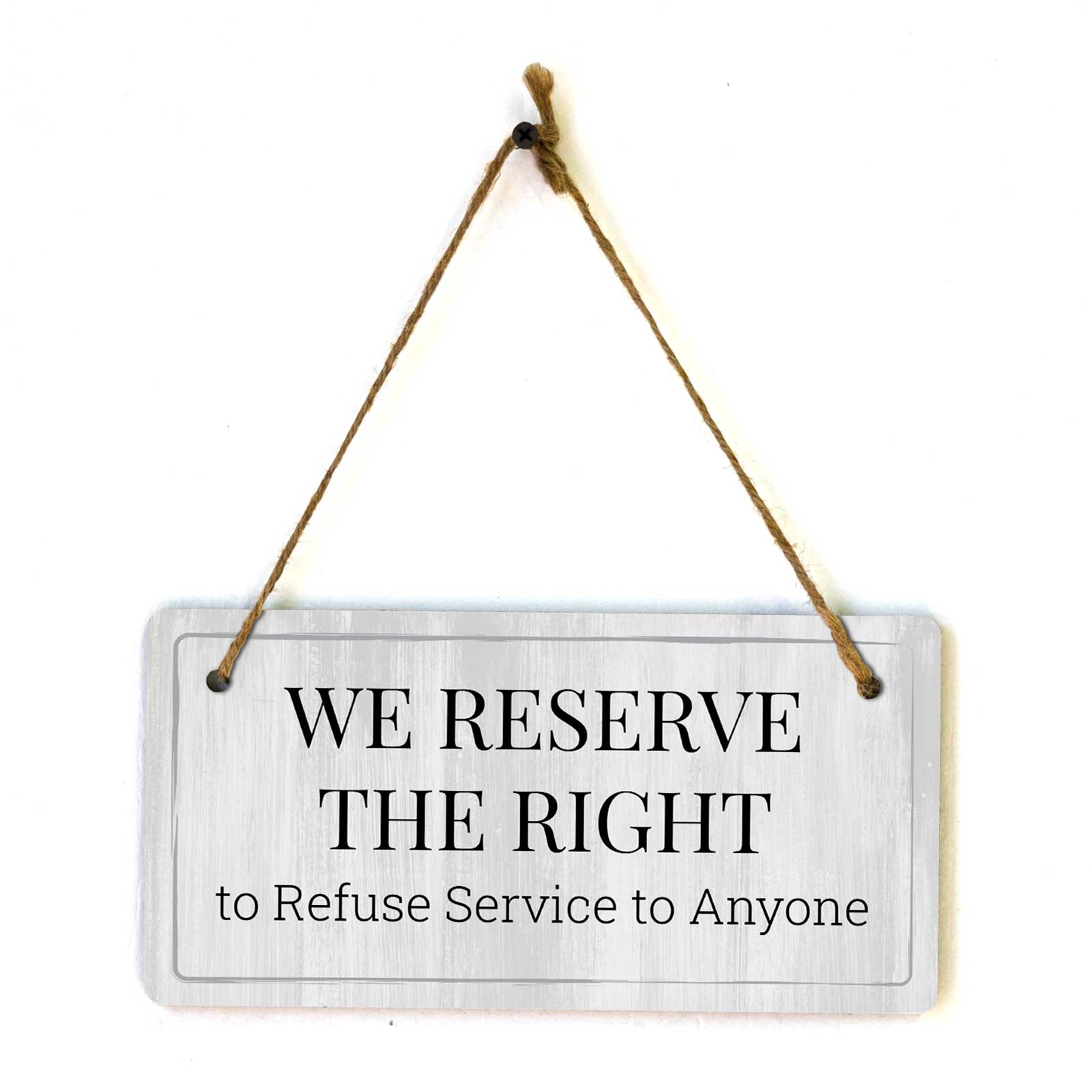 Security & Surveillance | Rustic White Wood 5 x 10″ Hanging Signs
