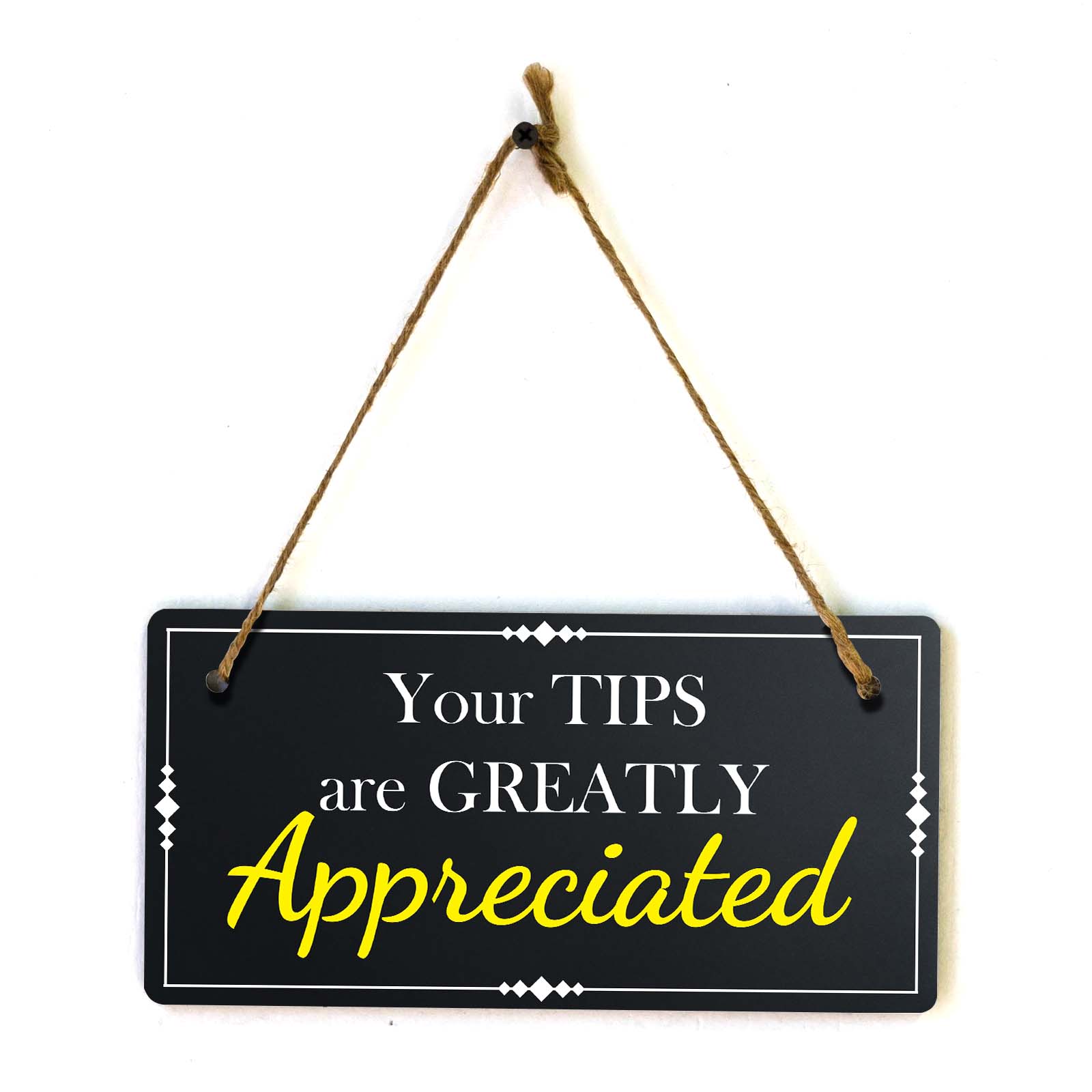 Cafe & Shop Décor Friendly Tips and Service 5×10 Hanging Plus Wall or Door Signs