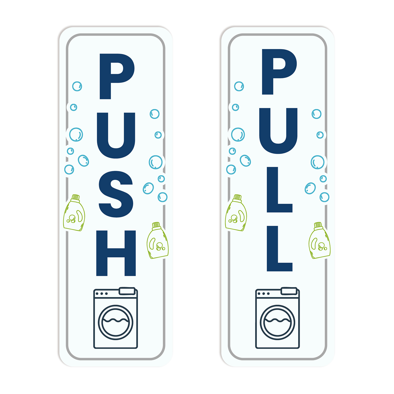Signs ByLITA Vertical Push and Pull Door Signs (Laundromat)