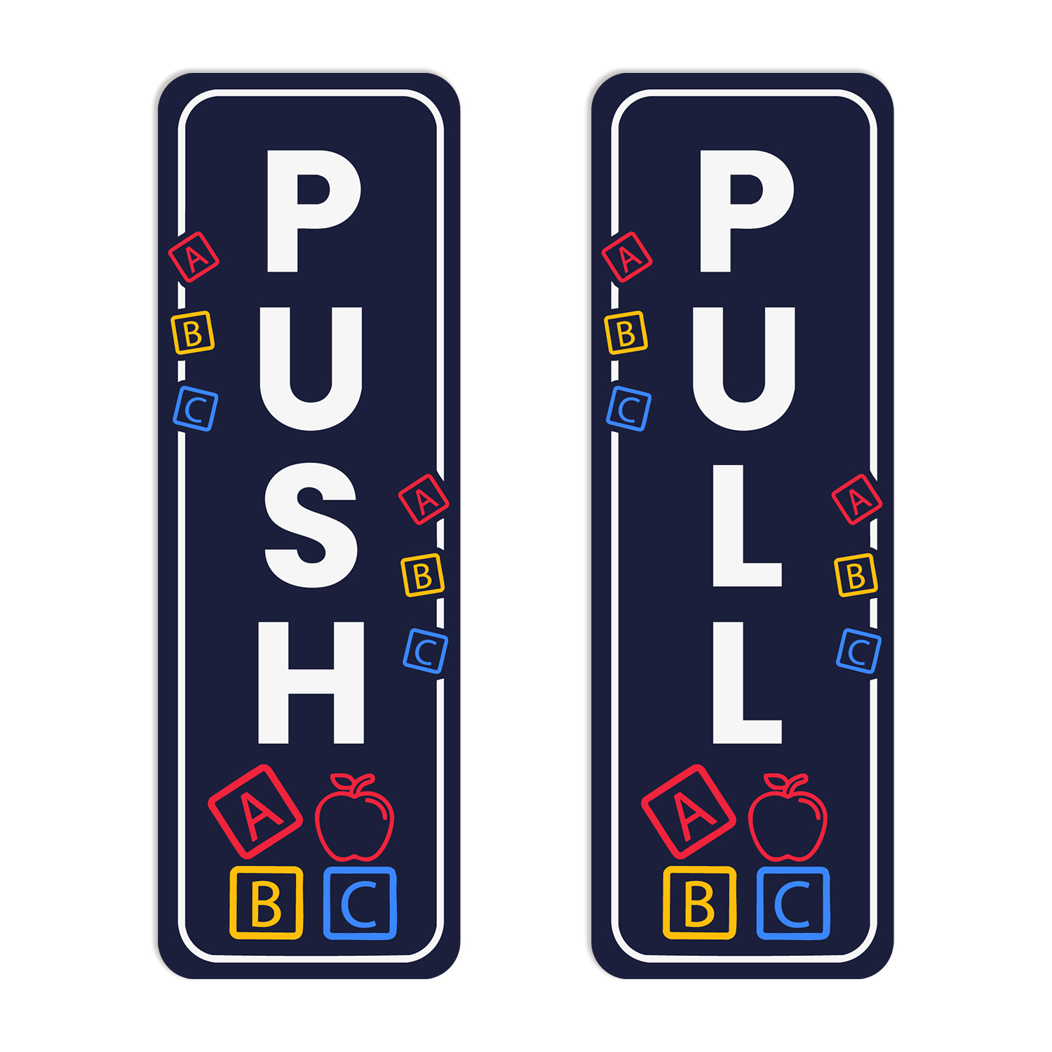 Signs ByLITA Vertical Push and Pull Door Signs (Pre-School ABC Blocks)