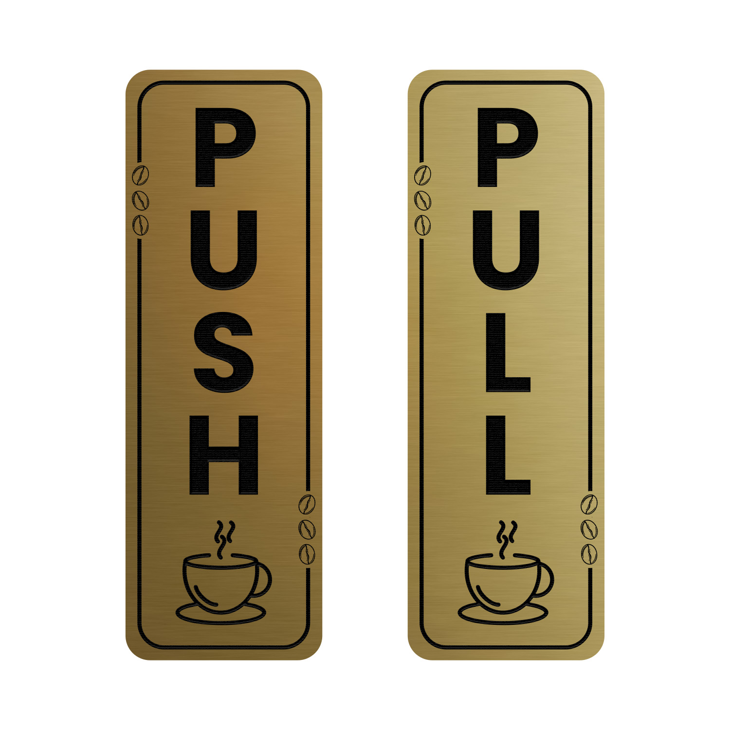 Signs ByLITA Vertical Push and Pull Door Signs (Coffee Cups) Door Sign