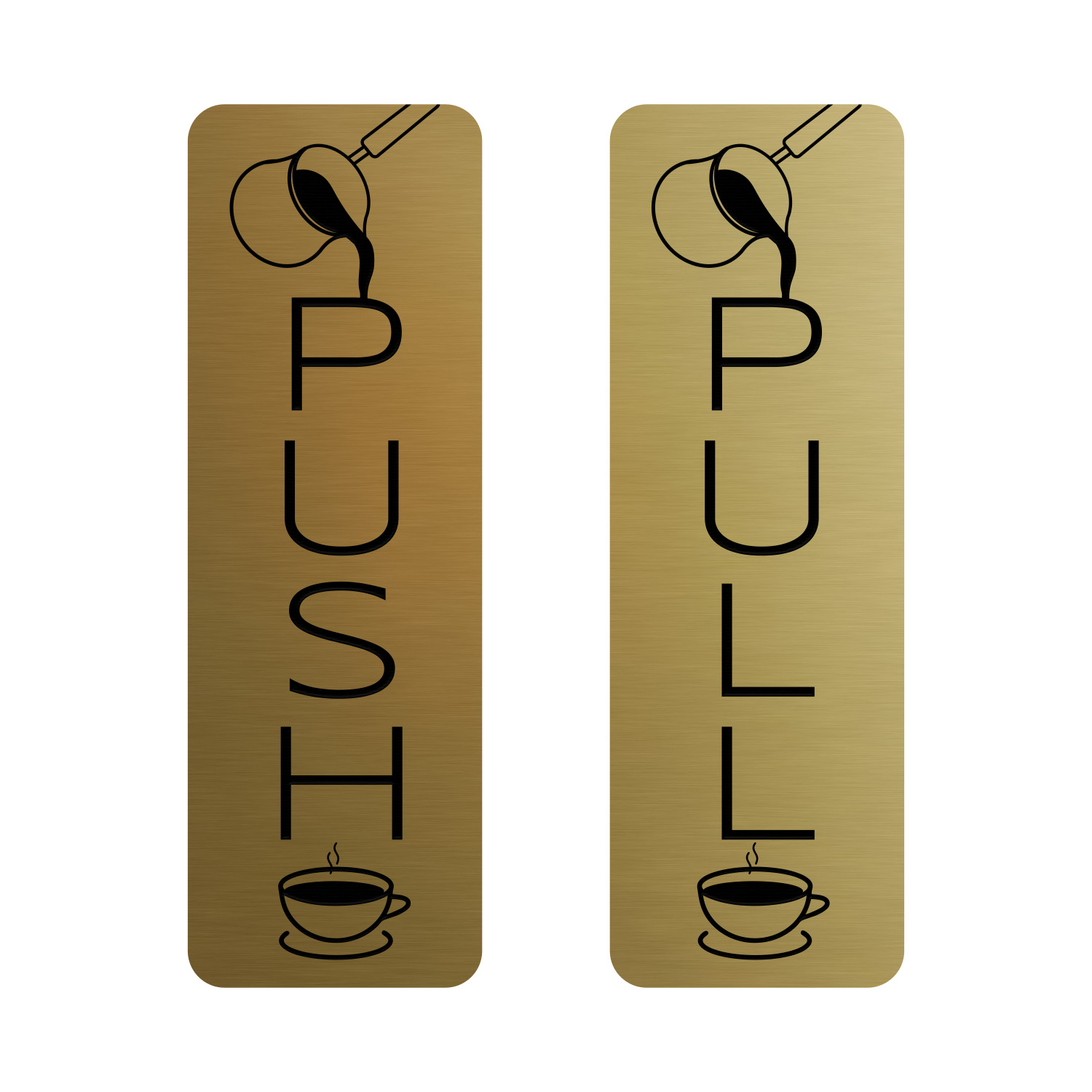 Signs ByLITA Vertical Push and Pull Door Signs (Coffee Pouring) Door Sign
