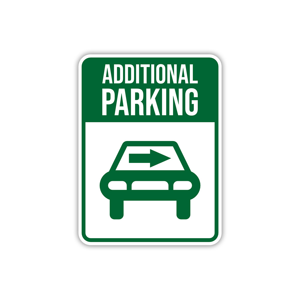 Portrait Round Plus Additional Parking Right Arrow Wall or Door Sign