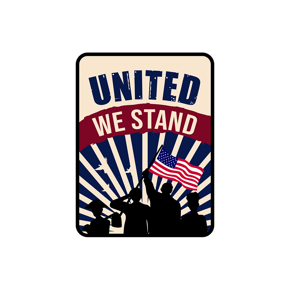 Portrait Round Plus United We Stand Wall or Door Sign