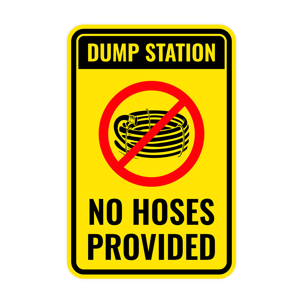 Portrait Round Plus Dump Station No Hoses Provided Wall or Door Sign