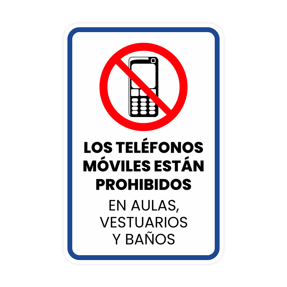 Portrait Round Plus Los Teléfonos Móviles están Prohibidos en Aulas…