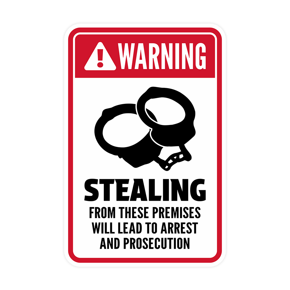 Portrait Round Plus Warning Stealing From These Premises Will Lead To Arrest…