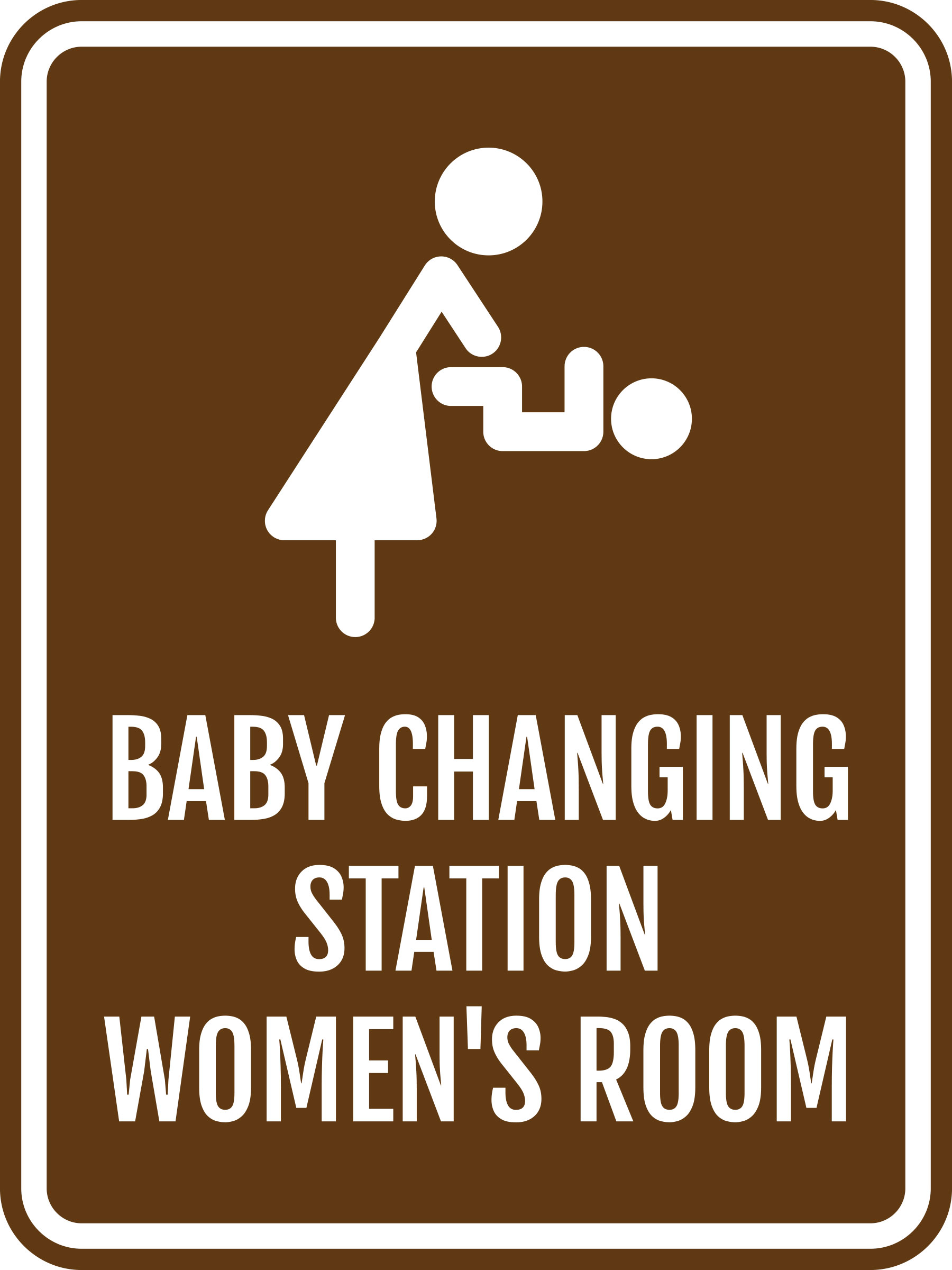 Portrait Round Plus Baby Changing Station Women’s Room Wall or Door Sign