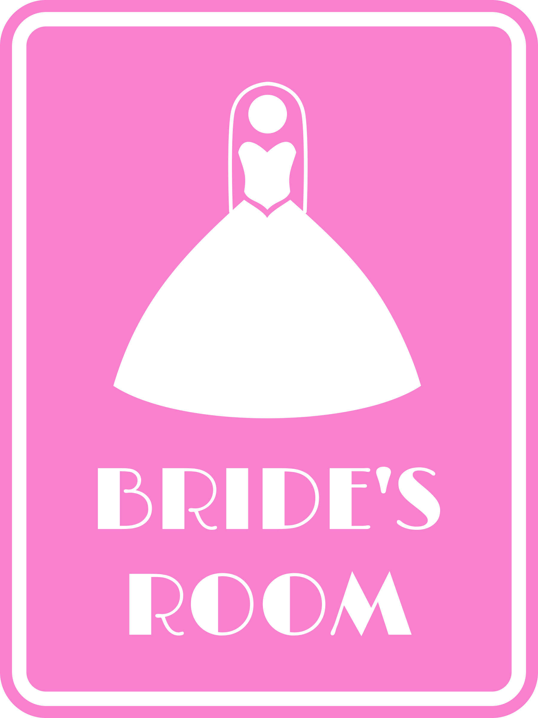 Portrait Round Plus Bride’s Room Wall or Door Sign | Weddings & Events Signage