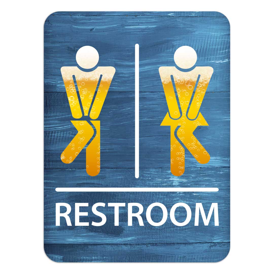 Portrait Round Plus – Fun Bar Restroom Wall or Door Sign | Fun Restroom Sign