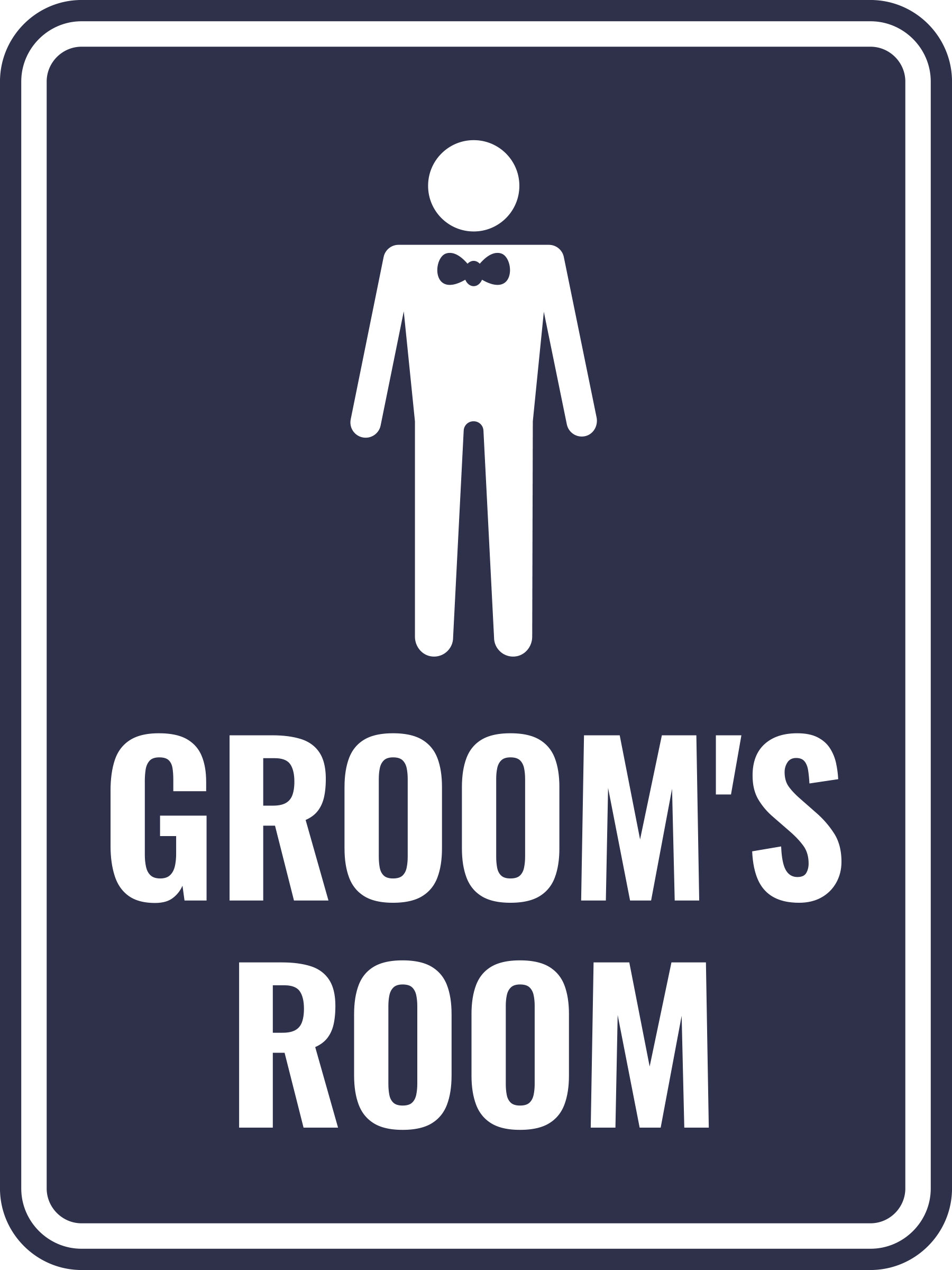 Portrait Round Plus Groom’s Room Wall or Door Sign | Weddings & Events Signage