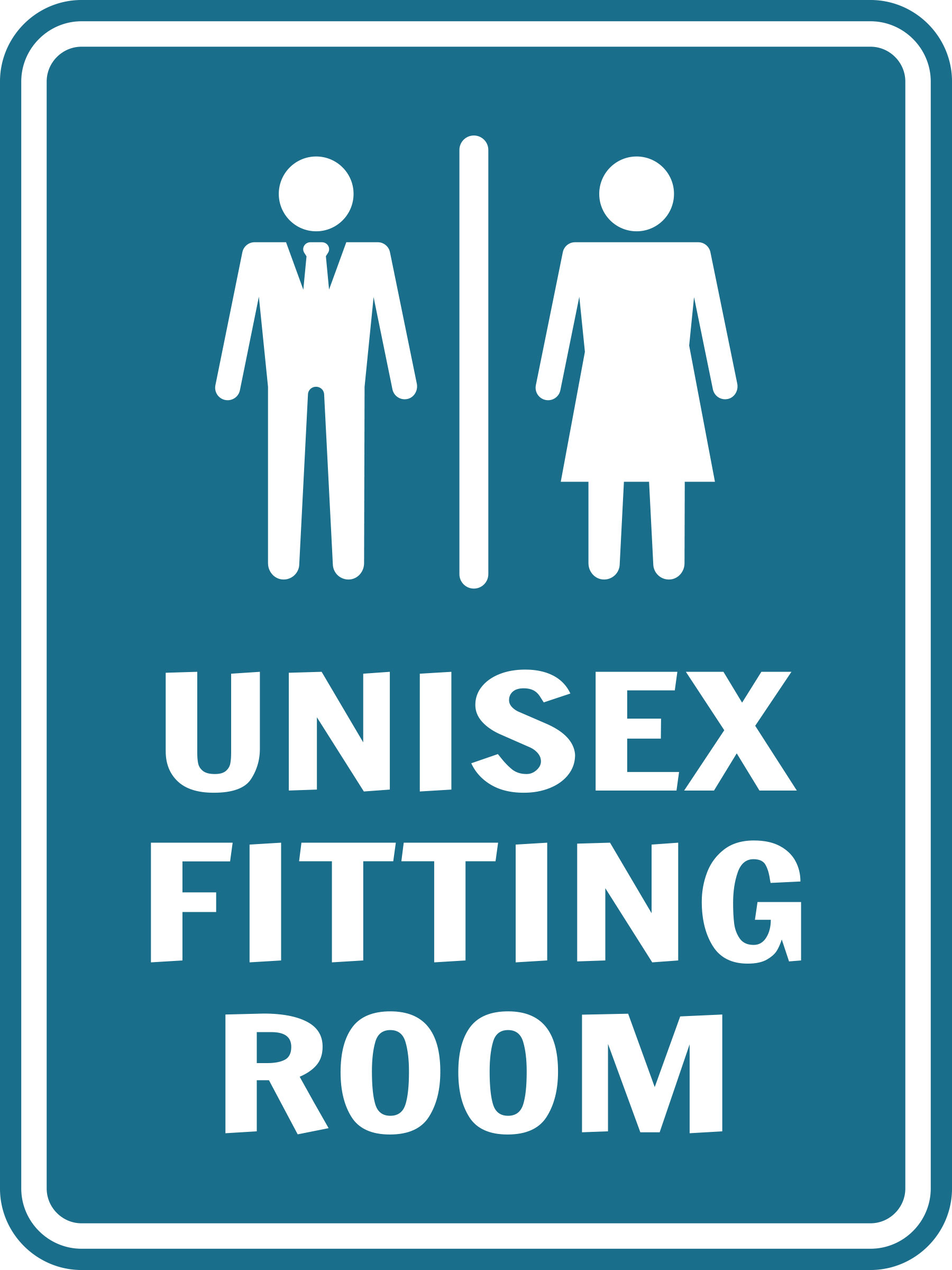 Portrait Round Plus Unisex Fitting Room Wall or Door Sign