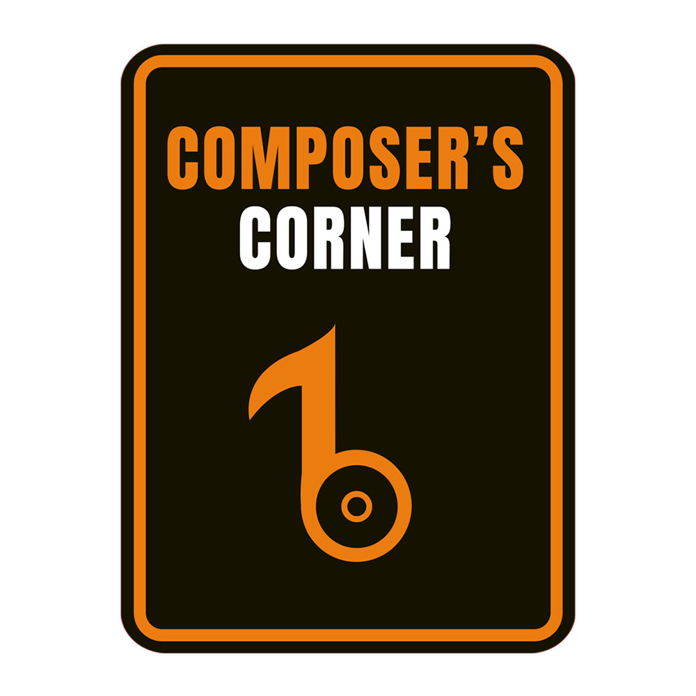 Portrait Round Plus Composer’s Corner Wall or Door Sign | Music Decor