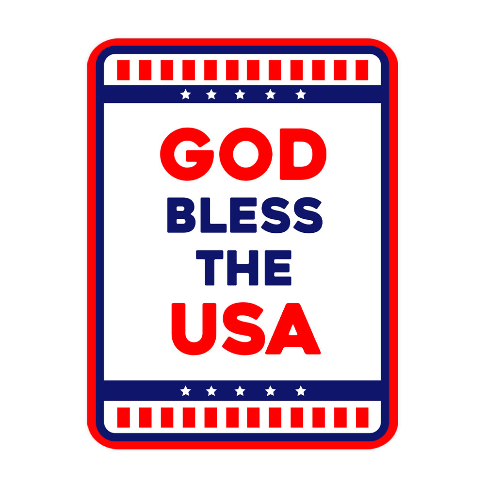Portrait Round Plus God Bless the USA Door or Wall Sign | Easy Installation