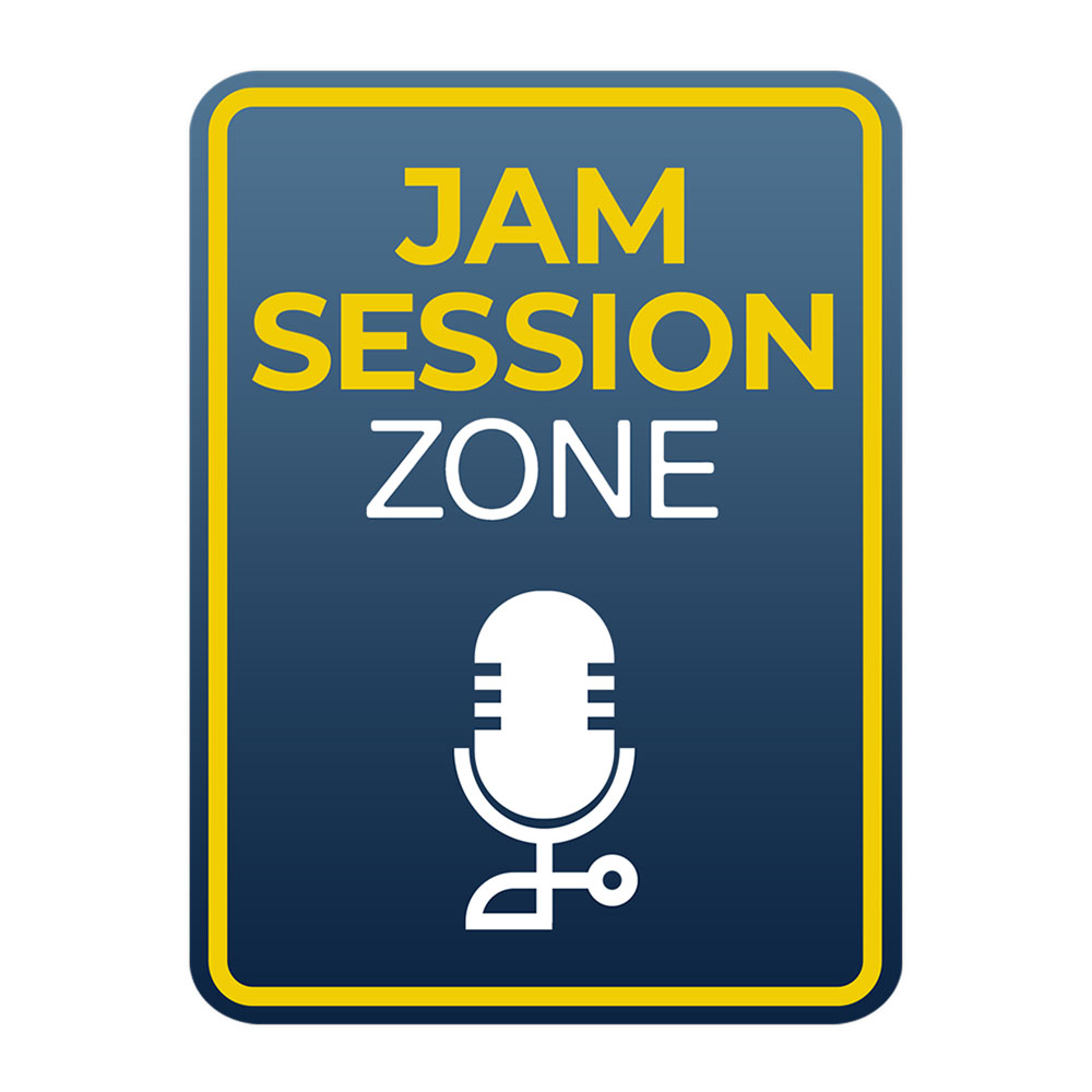 Portrait Round Plus Jam Session Zone Wall or Door Sign | Music Decor