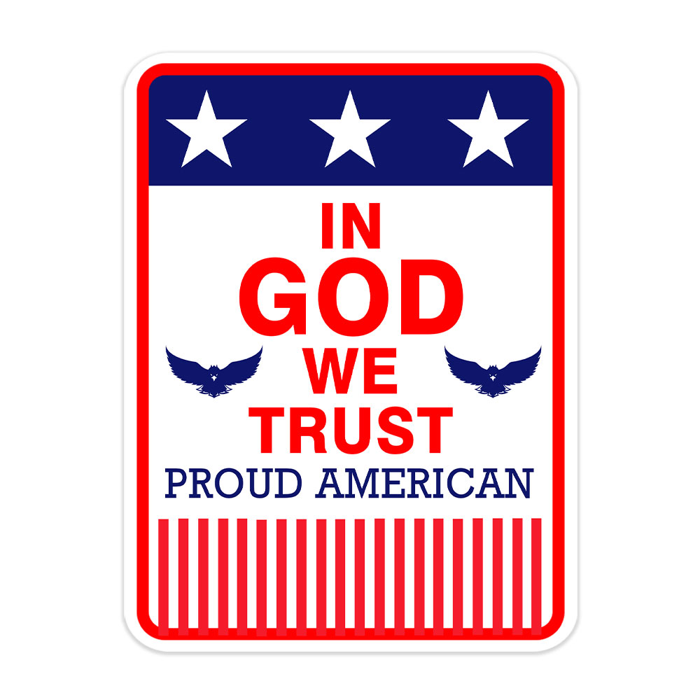 Portrait Round Plus In God We Trust Door or Wall Sign | Easy Installation
