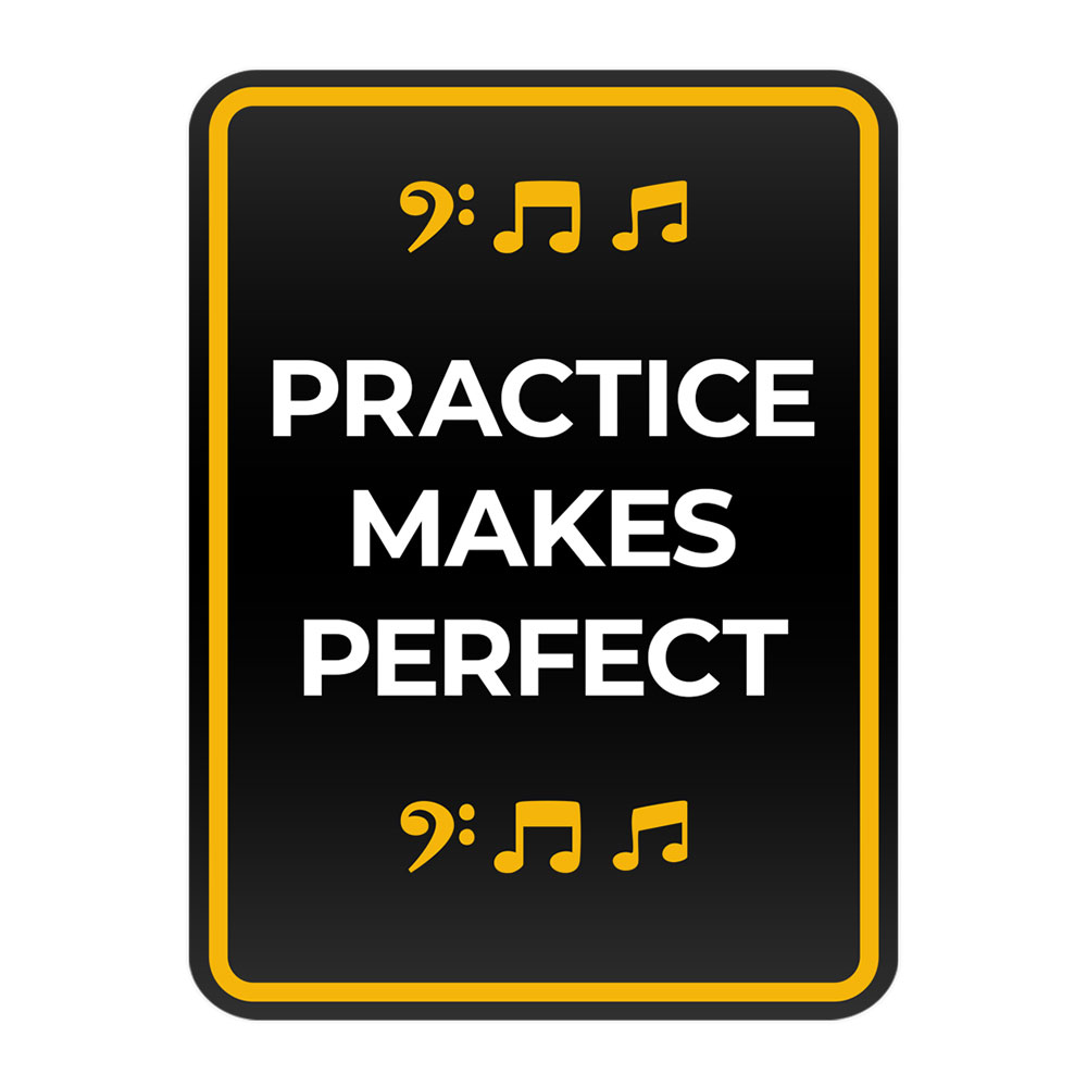 Portrait Round Plus Practice Makes Perfect Wall or Door Sign | Music Decor