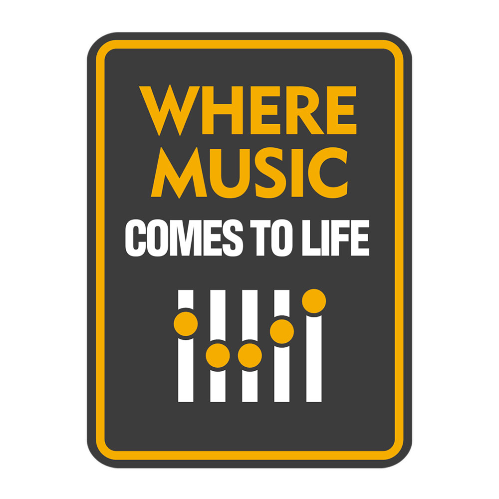 Portrait Round Plus Where Music Comes to Life Wall or Door Sign | Music Decor