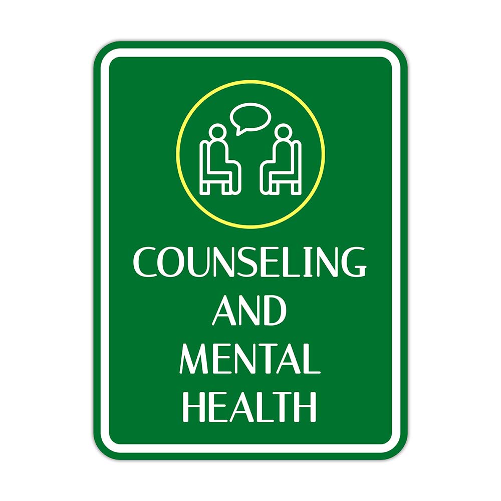 Portrait Round Plus Counseling and Mental Health Wall or Door Sign