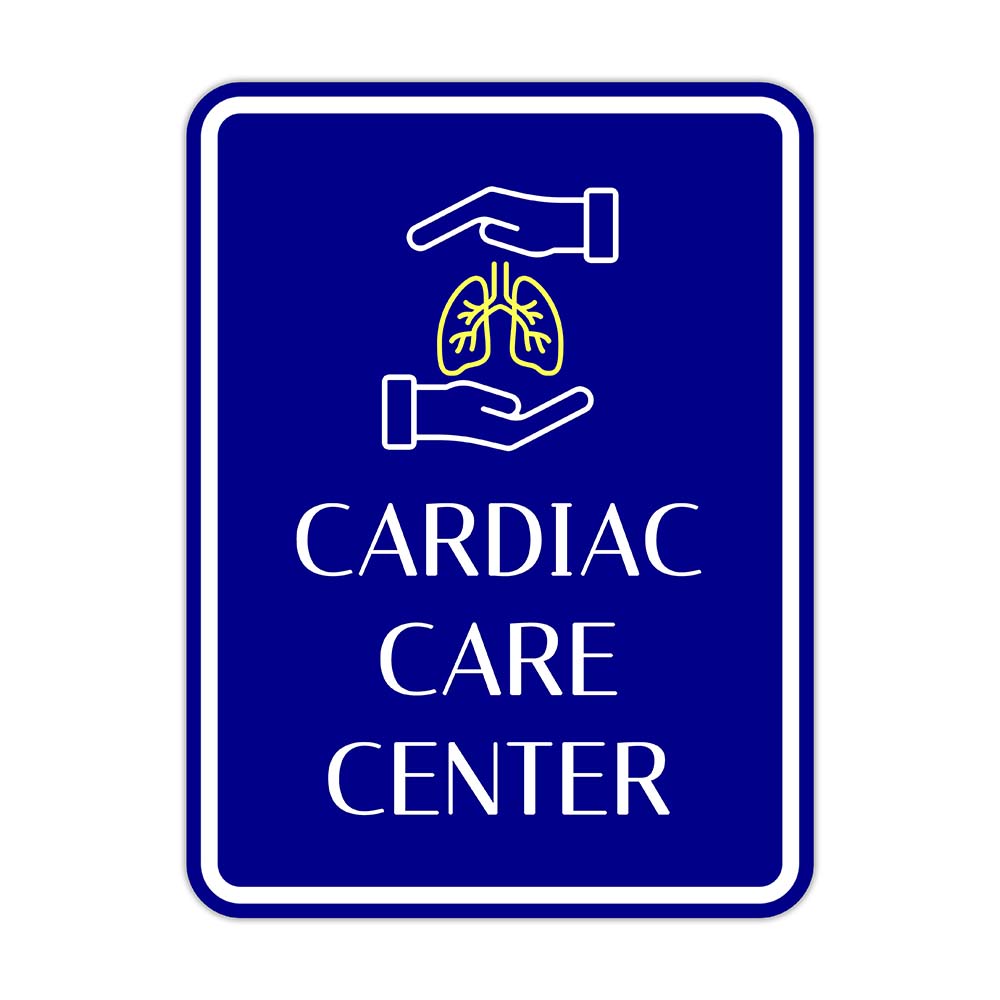 Portrait Round Plus Cardiac Care Center Wall or Door Sign | Patient-Specific