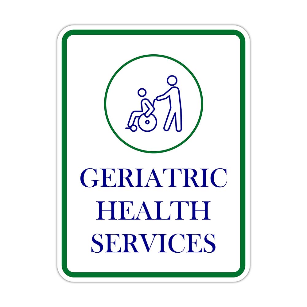 Portrait Round Plus Geriatric Health Services Wall or Door Sign
