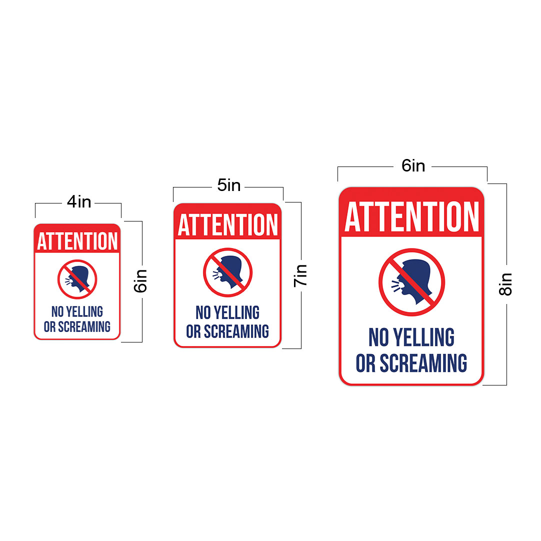 Portrait Round Plus Attention No Yelling Or Screaming Sign |Gym & Pool Signage - Picture 16 of 36