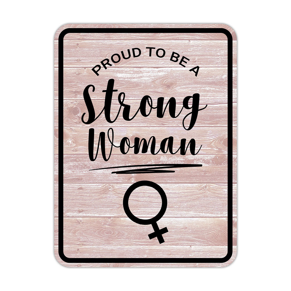 Portrait Round Plus Proud To Be A Strong Woman Wall or Door Sign |