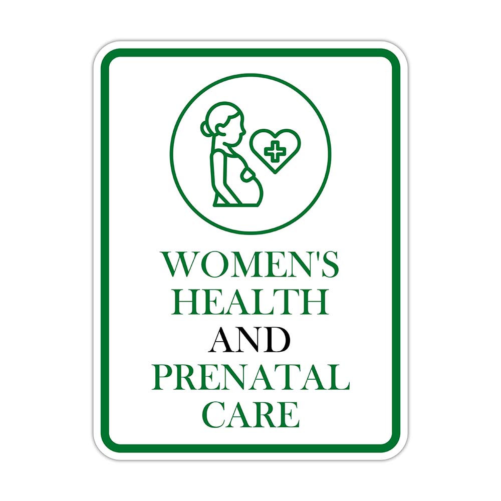 Portrait Round Plus Women&rsquo;s Health and Prenatal Care Wall or Door Sign