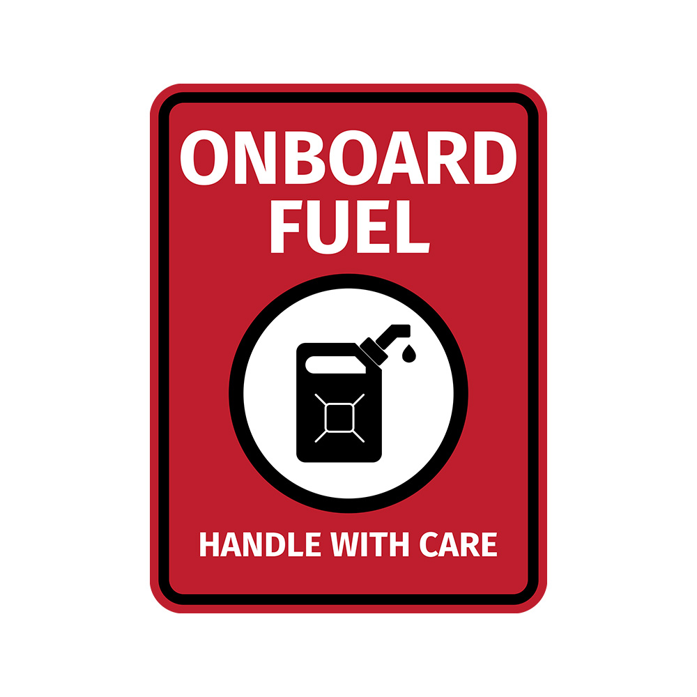 Portrait Round Plus Onboard Fuel Handle With Care Door or Wall Sign | Boats