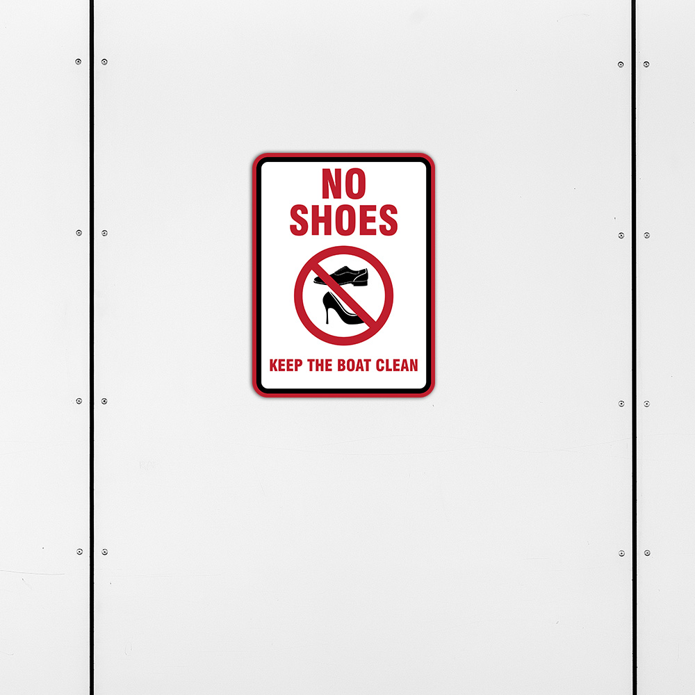 Portrait Round Plus No Shoes Keep the Boat Clean Wall or Door Sign - Picture 16 of 28