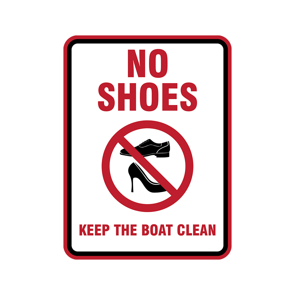 Portrait Round Plus No Shoes Keep the Boat Clean Wall or Door Sign - Picture 22 of 28